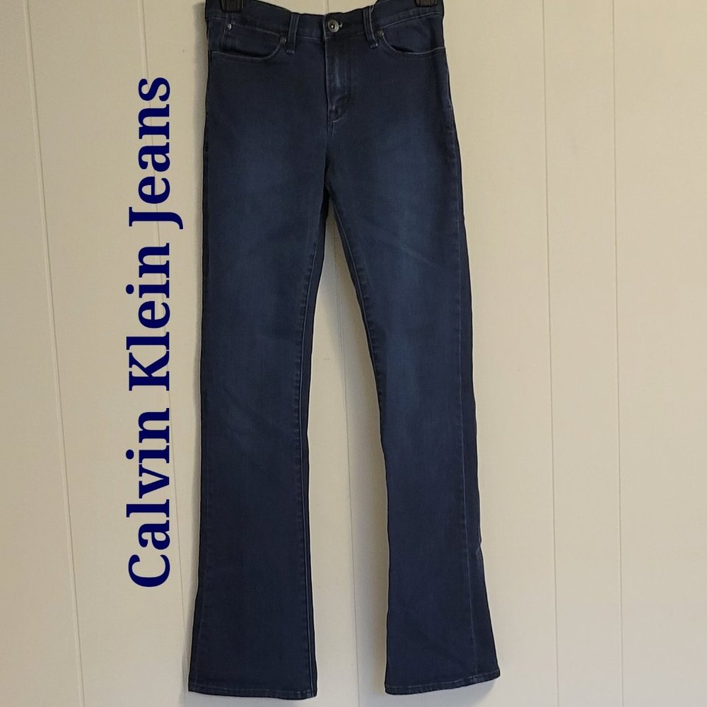 CALVIN KLEIN JEAN RCKR KICK bootcut stretch blue denim jeans sz: 6